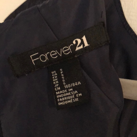 Dark Jean Lined V-Neck Dress [ Forever 21] - Picture 7 of 8